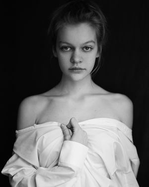 A sensuous model with long hair