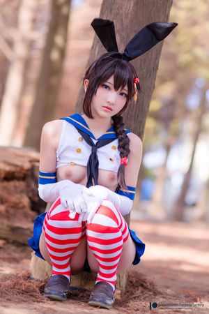 Asian teen Kantai cosplay