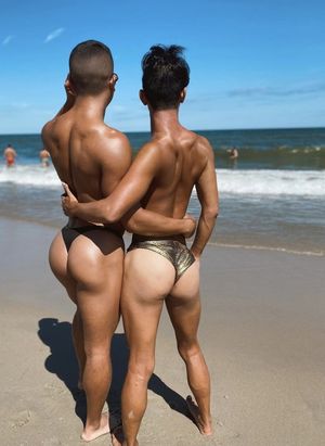 Sexy gays at the beach