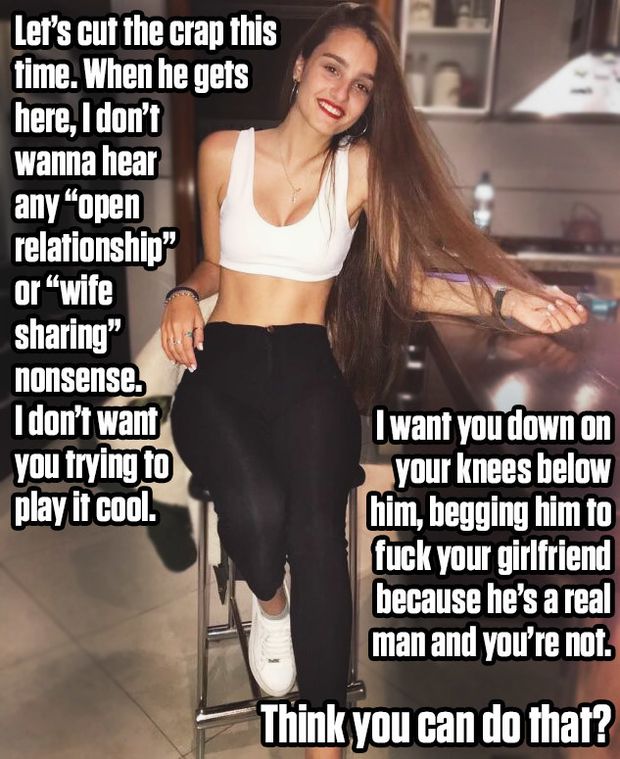 Cut the crap and just submit to the real men who fuck your girlfriend.