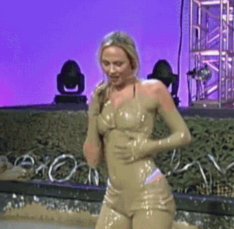 Beautiful Stacy keibler dancing covered in mud