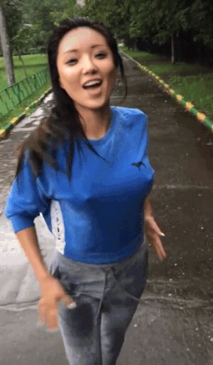 Flashing Tits In The Rain
