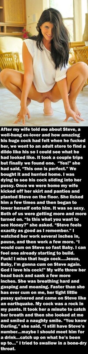 wife rides dildo shaped like ex-bf