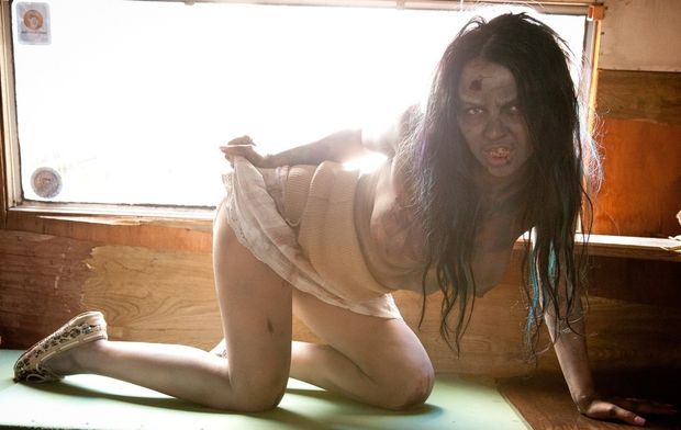 Sexy zombie in skirt