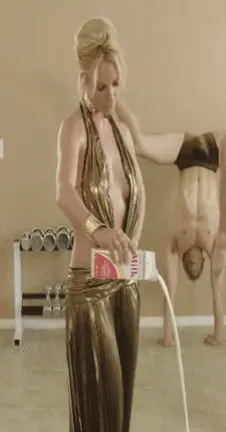 Horny Britney spears pouring the milk