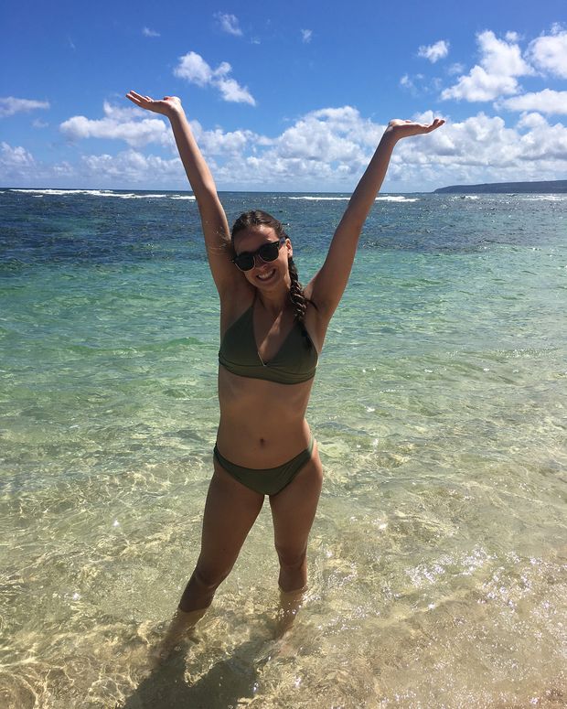 Sexy brunette teen in a bikini 2