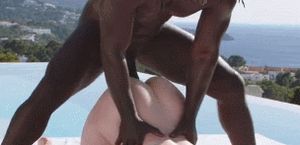 Cute little snowbunny helpless against his Big Black Dick.