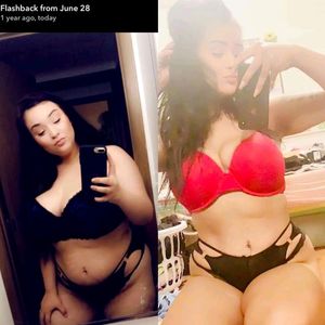 Before and after selfie