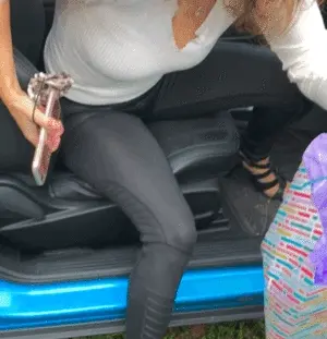 getting out of car downblouse gif