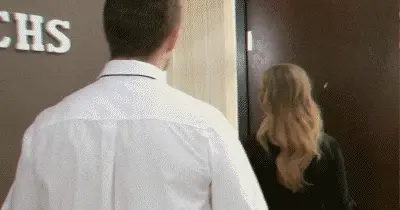 The receptionist told him he'd be better waiting for her at the desk but, he just HAD to see her immediately.