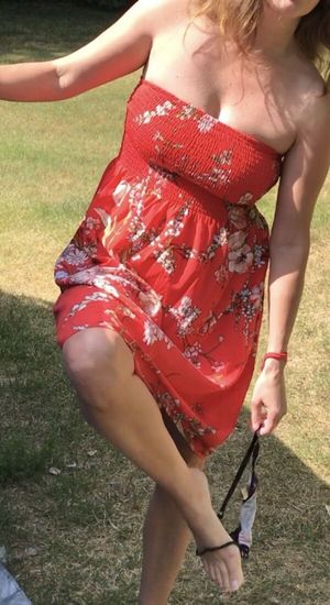 tube top red floral dress