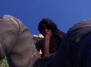 Big Ass Chick suck a Giant Cock POV