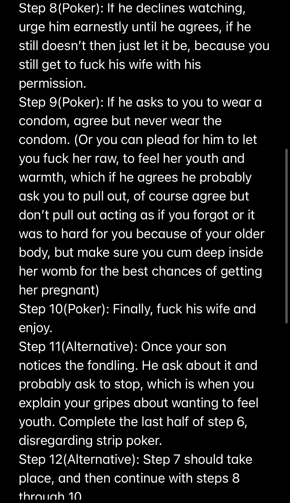 This is part two of How to Cuckold Your Son. Email me at endoweddaddy@gmail,com with the results.