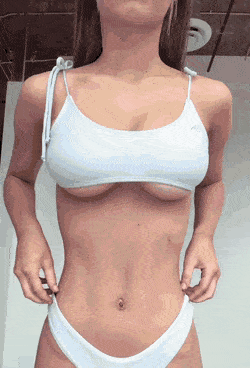 Modeling a white little outfit