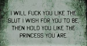 Fuck You Like A Slut, Hold You Like A Princess