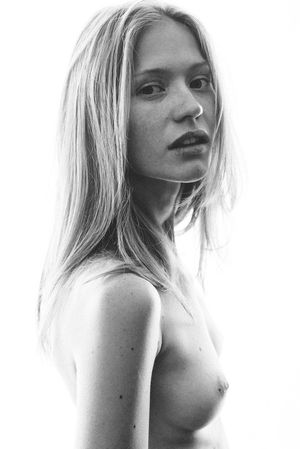 Blonde in black and white