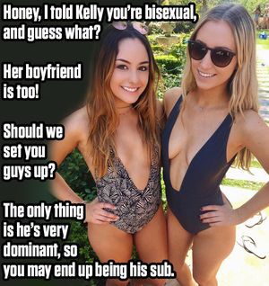 Our girlfriends found out we're both bisexual... wonder what happens next...