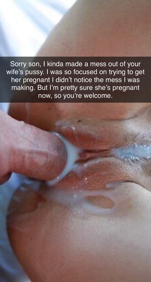 After reading your dad’s text you start crying, now knowing your own father has impregnated your wife.