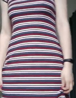 busty teen naked under her dress