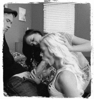 Teaching the new sorority sister how to give a proper blowjob