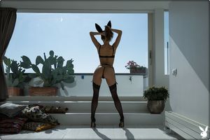 Playboy Caroline as a bunny