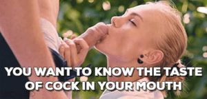 Blonde Taste Cock Sissy Caption
