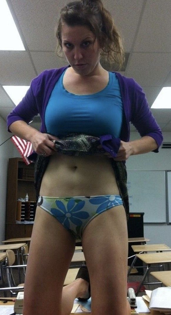 Showing off in her classroom