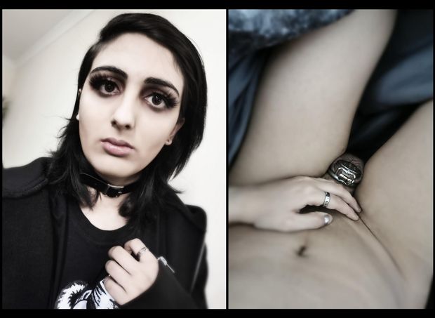 Goth sissy  caged up