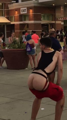 This guys at PrideFest every year with his gangle of beards - usually doing something like this at some point