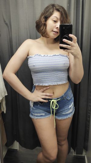 Poking out in the dressing room