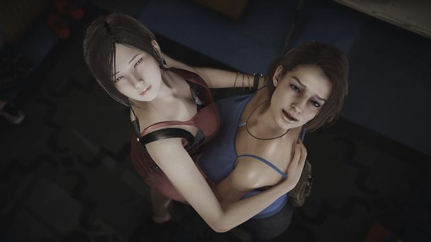 Resident Evil - Lesbian - Jill Valentine x Ada Wong - 3D Porn