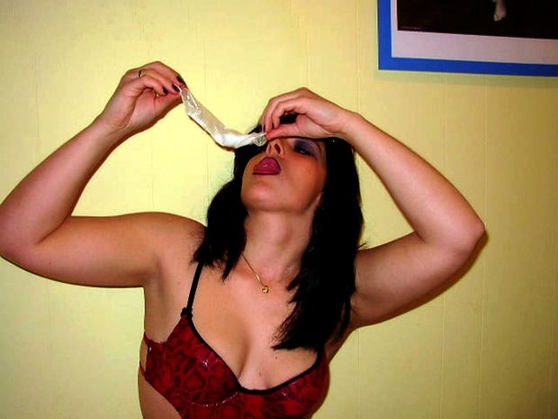 Mom tuning up my condom to prove she truly loves my cum!