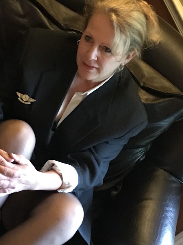 Hot MILF flight attendant