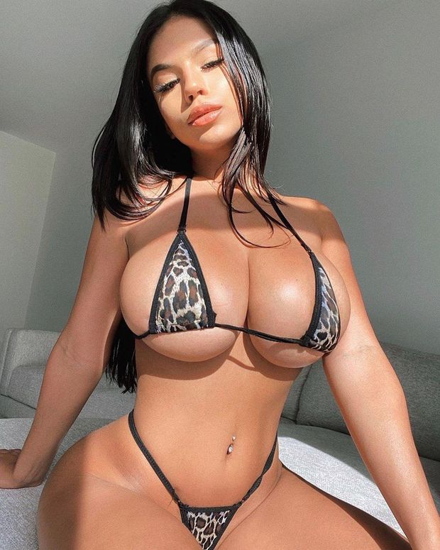 Sexy Latina in Bikini with Huge Tits