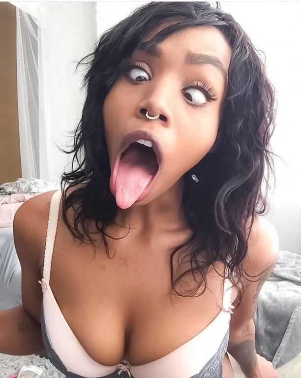 Sexy black ahegao