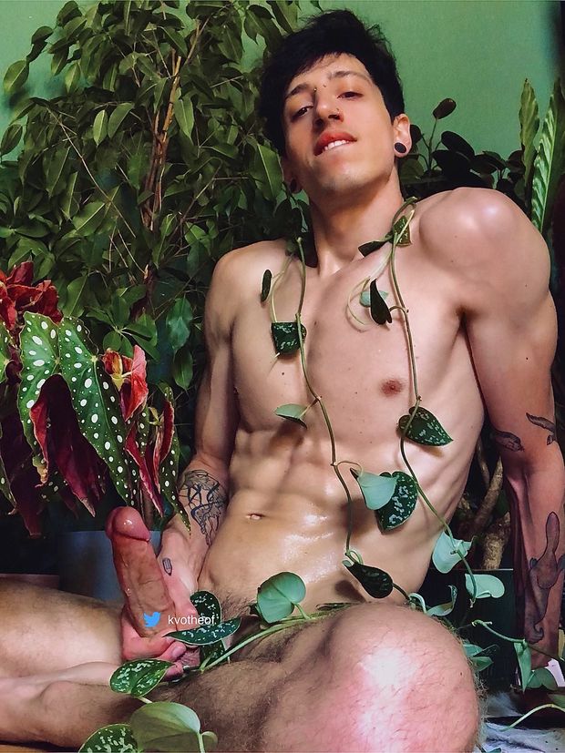 Guy nude at nature