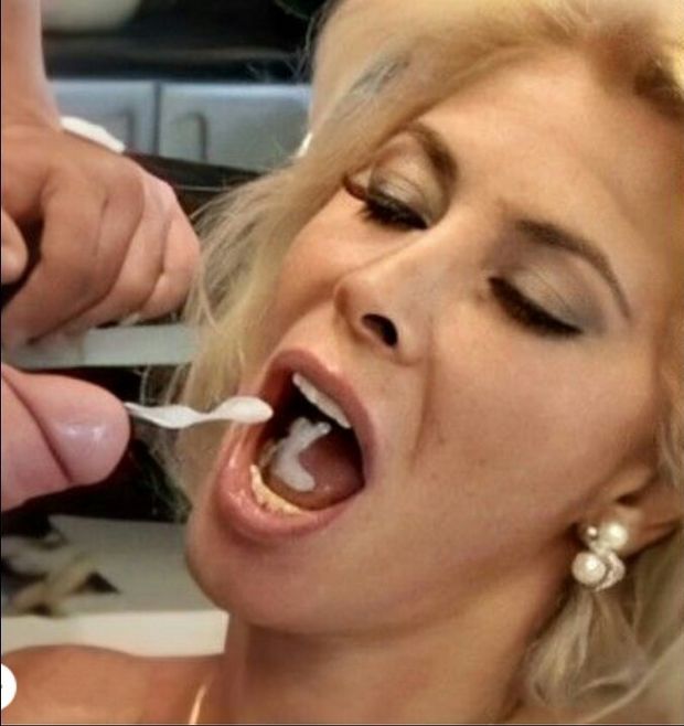 Milly likes to open her mouth! She looks eagerly at the squirting cock!