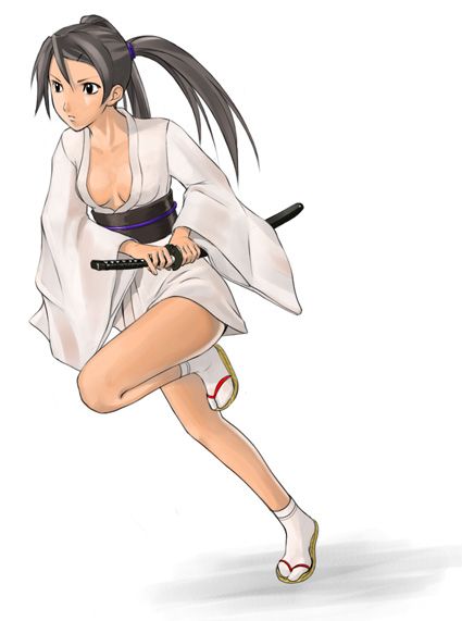 Kimono wearing katana wielding woman