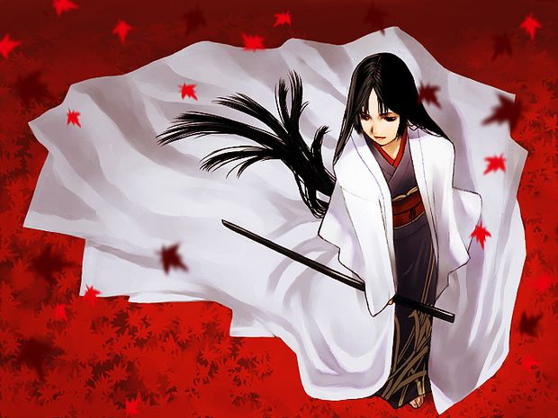 Kimono wearing katana wielding woman