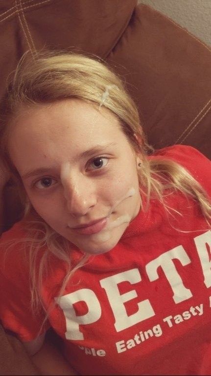 Cute GF facial cum.