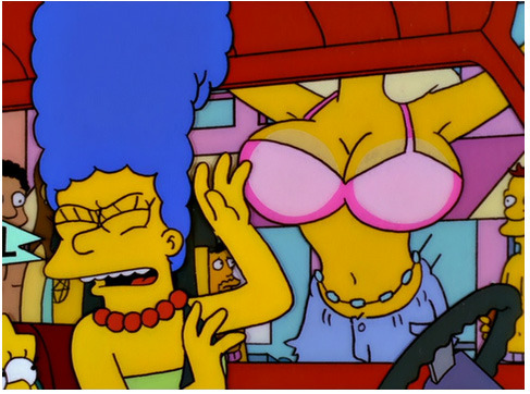 Marge Simpson & some chick