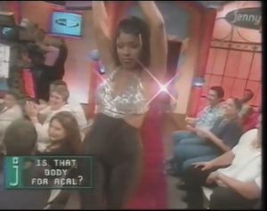 Cindy proving her body is REAL back in the 90s