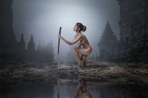 Woman and katana