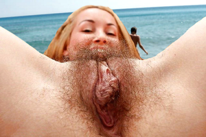 perfect babe with beautiful body & hairy pussy very sexy posing in public on the beach