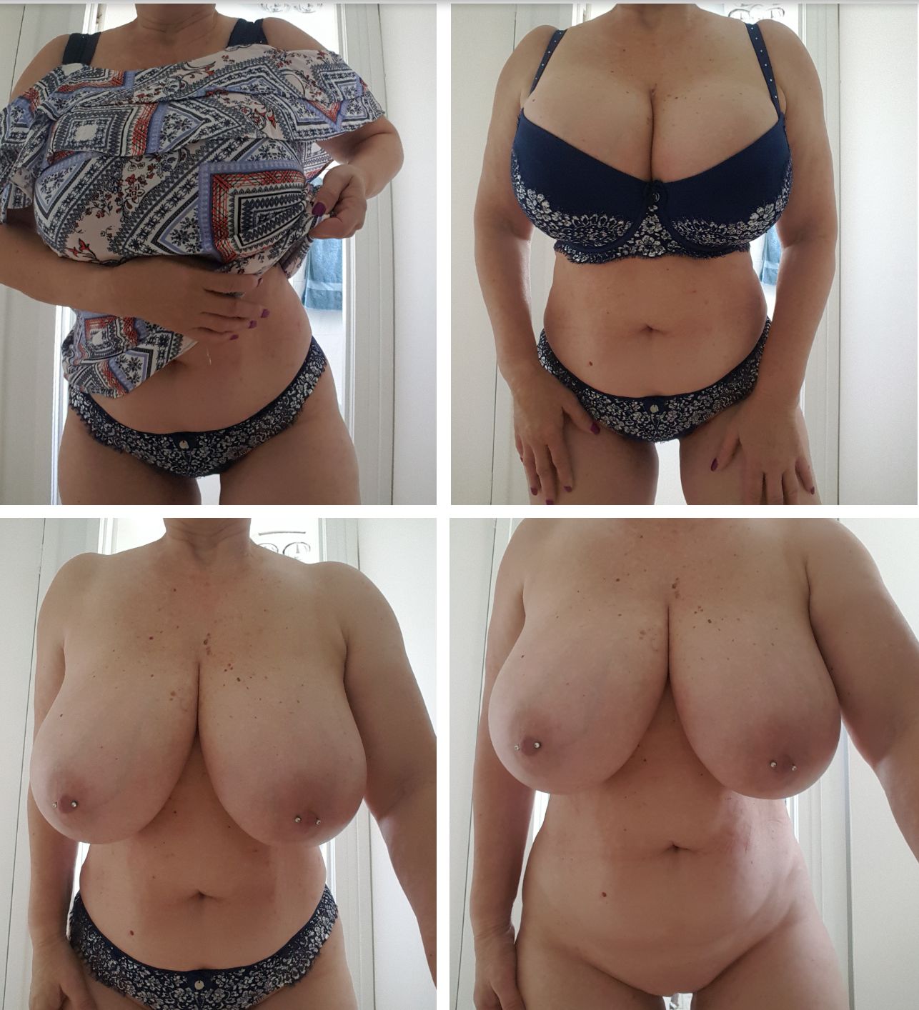Getting ready for a shower - 55yo (f)