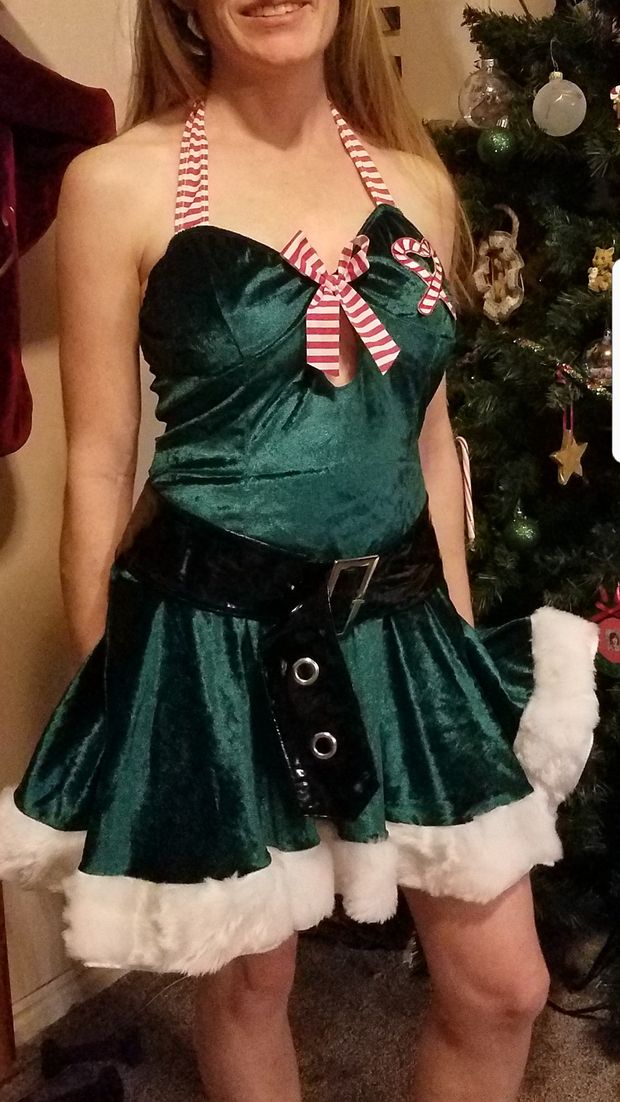 Wife as the Christmas elf.