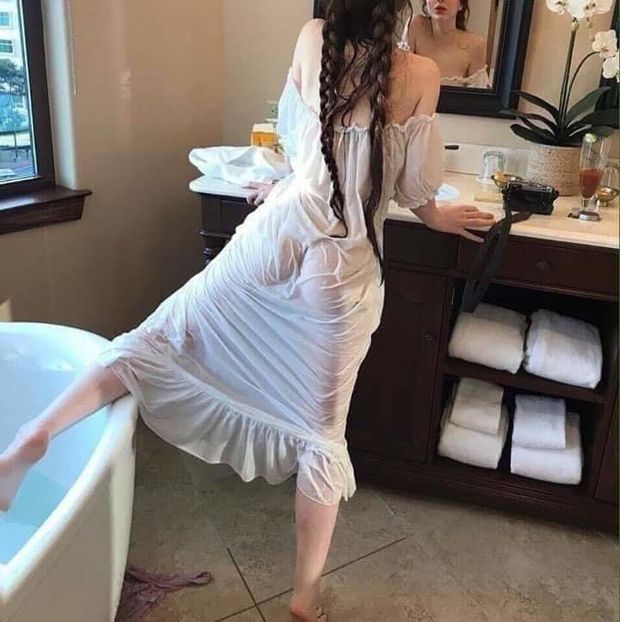 Sexy in wet dress