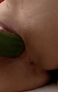 My pussy stretched by a cucumber