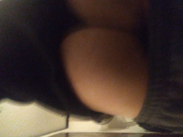 My round ass in black thongs
