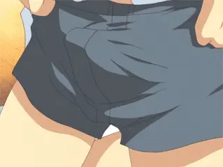 Anime guy whips his hard cock out